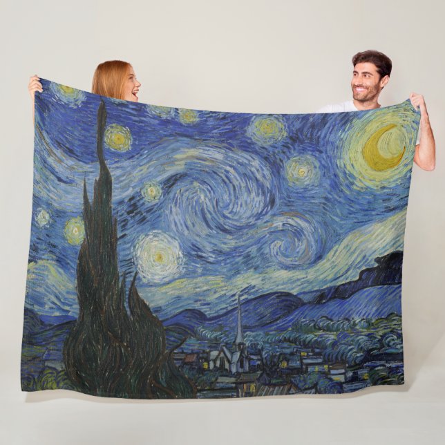 "Starry Night" by Van Gogh Fleece Blanket (In Situ)