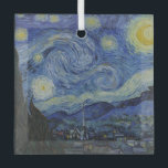 "Starry Night" by Van Gogh Glass Ornament<br><div class="desc">This design features a very high resolution unaltered and unedited reproduction of Van Gogh's famous "Starry Night" painting.</div>