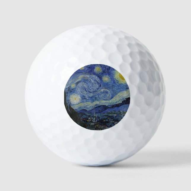 "Starry Night" by Van Gogh Golf Balls (Front)