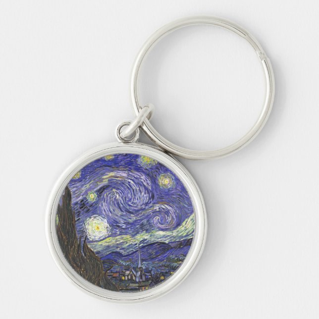 Starry Night by Van Gogh premium keychain (Front)