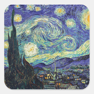 Starry Night by van Gogh Square Sticker