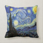 Starry Night By Vincent Van Gogh 1889 Throw Pillow<br><div class="desc">To the best of my knowledge these images are in public domain and believed to be free to use without restriction in the US. 
 Please contact me if you discover that any of these images are not in Public Domain.</div>