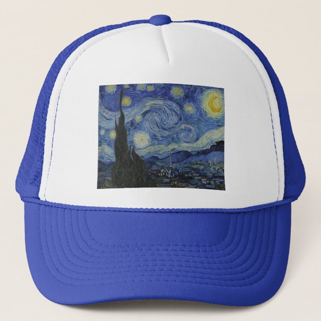 Starry Night by Vincent van Gogh - 1889 Trucker Hat (Front)