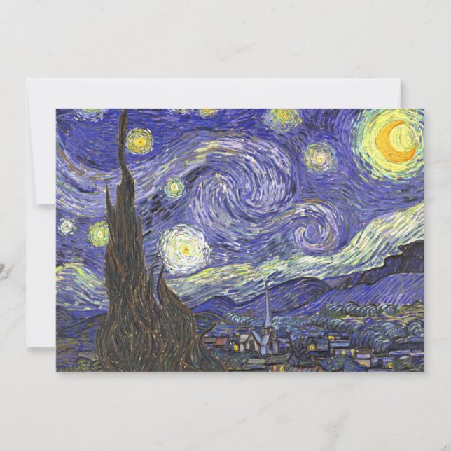 Starry Night by Vincent van Gogh Announcement (Front)