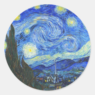 Starry Night by Vincent van Gogh Classic Round Sticker