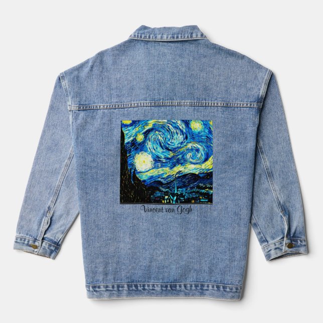 Starry Night by Vincent van Gogh Denim Jacket (Back)