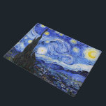 Starry Night by Vincent Van Gogh Doormat<br><div class="desc">Oil painting by the Dutch master Vincent Van Gogh(1853-1890) Probably his most famous painting, Van Gogh painted 'The Starry Night' in 1889 from memory while in an asylum in France where he checked himself in for depression.The scene depicts the view from his bedroom window. In the painting there is the...</div>