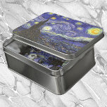 Starry Night by Vincent van Gogh Jigsaw Puzzle<br><div class="desc">Starry Night by Vincent van Gogh is a vintage fine art post impressionism landscape cityscape painting featuring a view of Saint Remy, France from van Gogh's asylum. The night sky is swirling with clouds with a bright crescent moon and shining stars over the quaint village. Starry Night is probably van...</div>