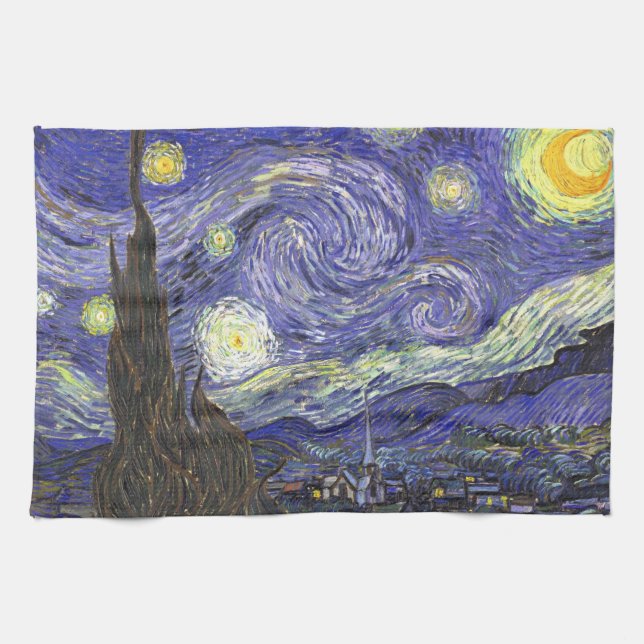 Starry Night by Vincent van Gogh Kitchen Towel (Horizontal)