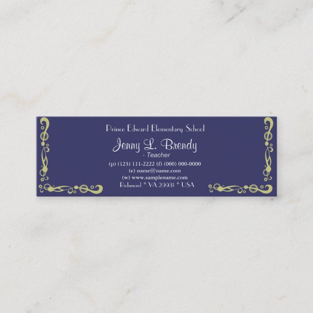 Starry Night by Vincent van Gogh. Mini Business Card (Front)