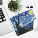 Starry Night by Vincent van Gogh Mouse Pad<br><div class="desc">A mouse pad with Starry Night (1889) a post-impressionist oil painting by Vincent Van Gogh (1853-1890). A painting depicting the view outside the window from Van Gogh's room at the sanitorium in Saint-Remy-de-Provence,  Southern France.</div>