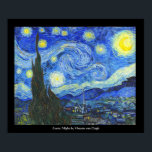 Starry Night by Vincent van Gogh Poster<br><div class="desc">Starry Night by Vincent van Gogh</div>