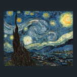 Starry Night by Vincent van Gogh Poster<br><div class="desc">The ever famous " Starry Night ",  painted by Vincent van Gogh in 1889. The original is 29 x 36. We have seen this up close and personal.</div>