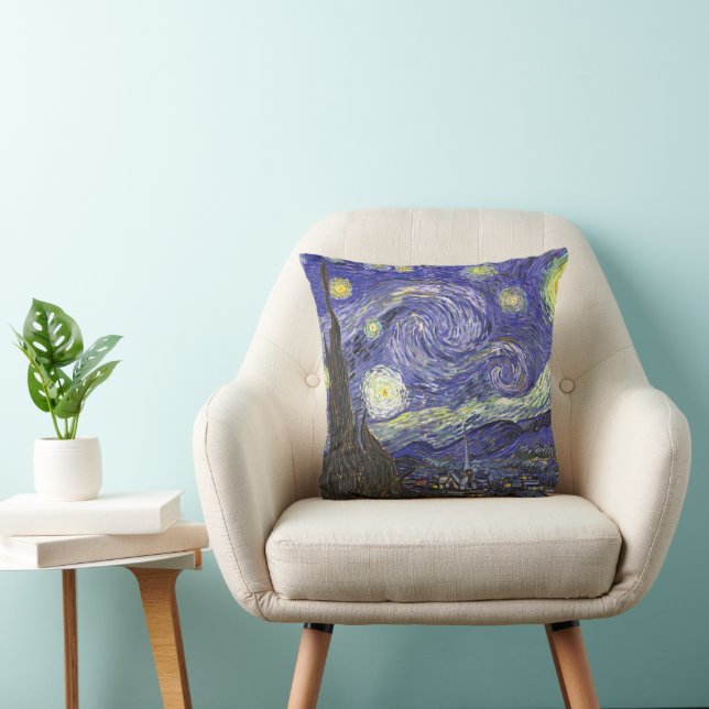 Starry Night by Vincent van Gogh Throw Pillow (Chair)