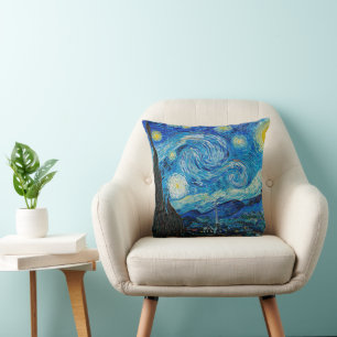 Starry Night by Vincent van Gogh Throw Pillow