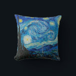 Starry Night by Vincent van Gogh Throw Pillow<br><div class="desc">Starry Night,  famous painting by Vincent van Gogh</div>