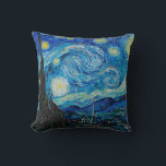 Starry Night by Vincent van Gogh Throw Pillow<br><div class="desc">Starry Night,  famous painting by Vincent van Gogh</div>