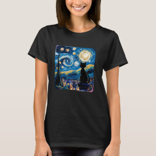 Starry Night Cat Lovers Artistic Aesthetic present T-Shirt