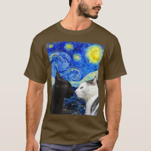 Starry Night Cat Van Gogh Cat T-Shirt