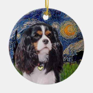 Starry Night - Cavalier (tri colour) Ceramic Ornament