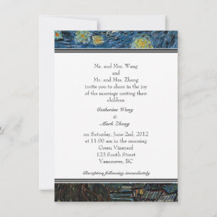 Starry Night, célèbre faire-part de mariage d'art.