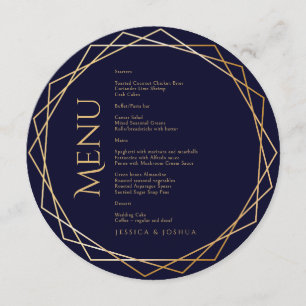 Starry Night Celestial Cosmic Wedding Round Menu