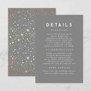 Starry Night Celestial Grey Wedding Details Enclosure Card