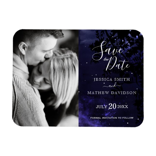 Starry Night Celestial Sky Save the Date Magnet (Horizontal)