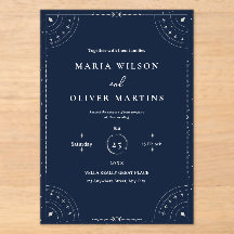 Starry Night Celestial Wedding Navy Blue Elegant 
