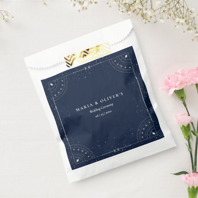 Starry Night Celestial Wedding Navy Blue Elegant Favour Bag (Sealed)