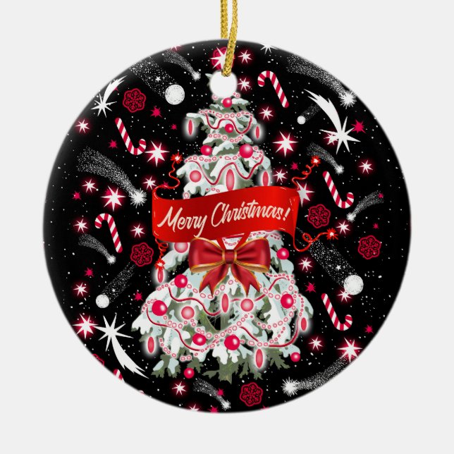 Starry Night Ceramic Ornament (Front)