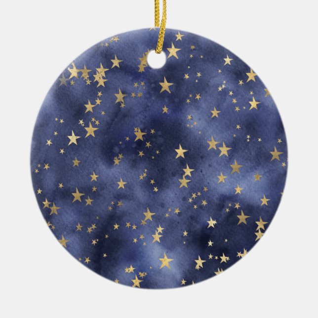 Starry Night Ceramic Ornament (Front)