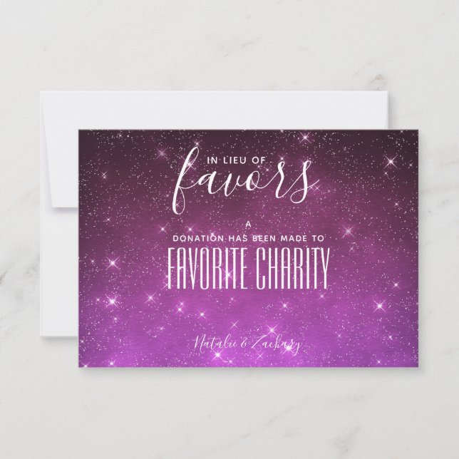 Starry Night Charity In Lieu of Favours Wedding (Front)