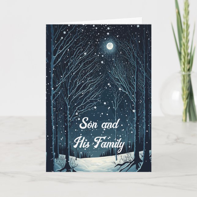 STARRY NIGHT CHRISTMAS CARD FOR SON & FAMILY (Front)