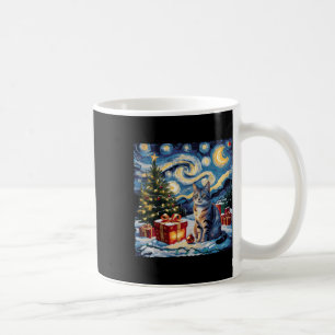 Starry Night Christmas Non-pedigreed Cat Van Gogh Coffee Mug