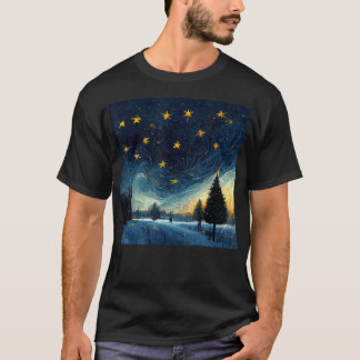Starry Night Christmas van Gogh Moonlight Inspirat T-Shirt
