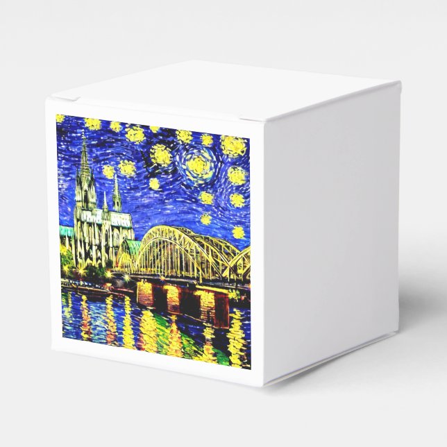 Starry Night Cologne Germany Cathedral Favor Box (Front Side)
