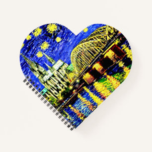 Starry Night Cologne Germany Cathedral Notebook
