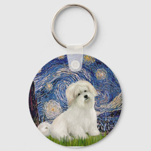 Starry Night - Coton de Tulear 7 Keychain