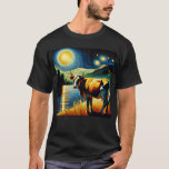 Starry Night Cow Van Gogh Lover Farmer T-Shirt<br><div class="desc">Starry Night Cow Van Gogh Lover Farmer</div>