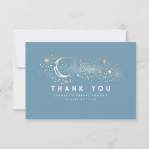 Starry Night Crescent Moon Small Thank You Card