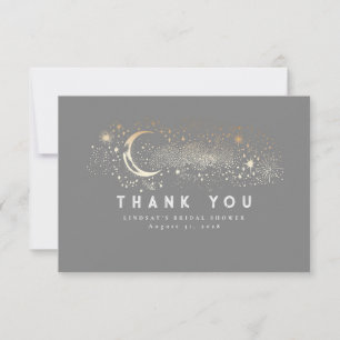 Starry Night Crescent Moon Small Thank You Card