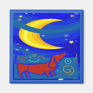 Starry Night Dachshund Magnet