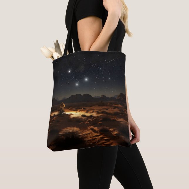 Starry Night Desert Tote Bag (Close Up)