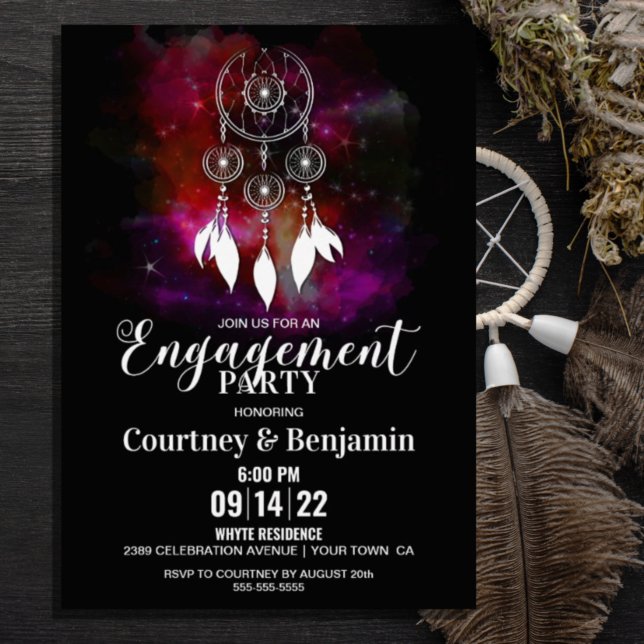 Starry Night Dream Catcher Engagement Party Invitation (Creator Uploaded)