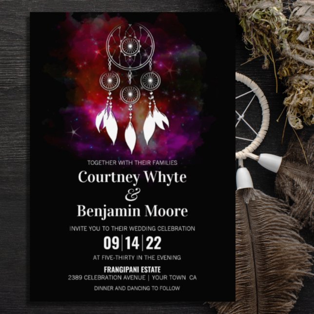 Starry Night Dream Catcher Wedding Invitation (Creator Uploaded)