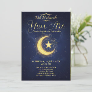 Starry Night Eid Mubarak Party Invitation