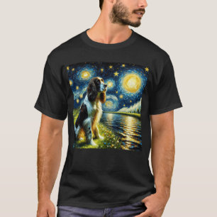 Starry Night English Springer Spaniel Dog Van T-Shirt
