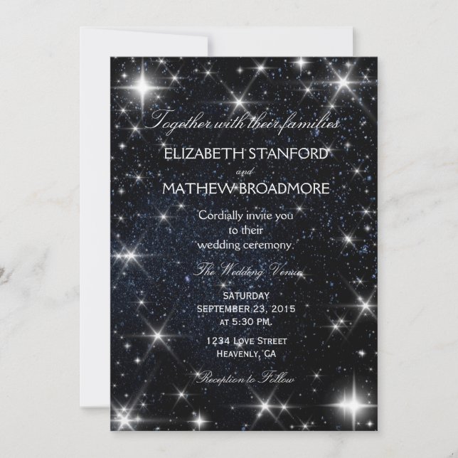 Starry Night Faire-part de mariage (Devant)