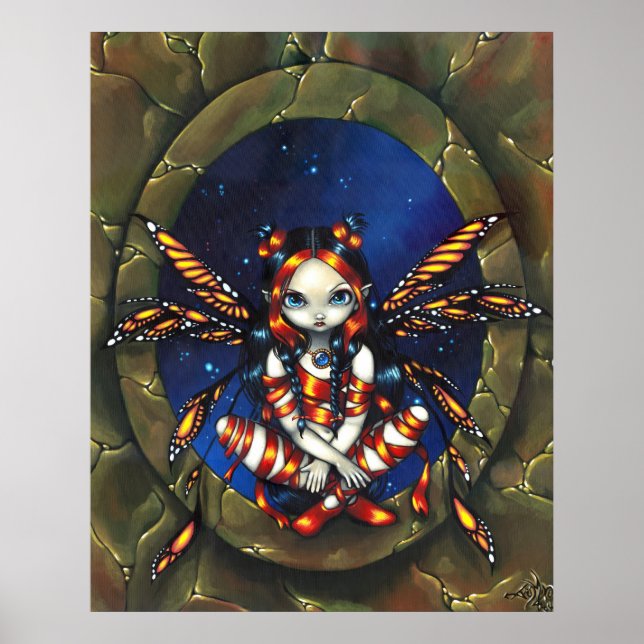 Starry Night Fairy gothic fantasy art Print (Front)